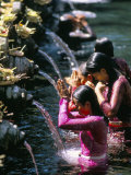 Buy Young Women at Tirta Empul Temple, Ubud Region, Island of Bali, Indonesia, Southeast Asia at AllPosters.com
