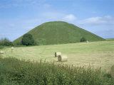 Buy Baled Hay in Field Below Silbury Hill, Wiltshire, England, United Kingdom at AllPosters.com