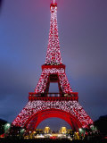 Eiffel Tower Decorated for Chinese New Year, Paris, France