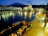 Buy Waterfront Pavement Cafes, Lucerne, Switzerland at AllPosters.com