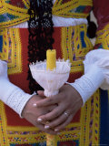 Close-Up of Woman Holding a Candle, Corpus Domini Procession, Desulo (Gennargentu), Sardinia, Italy
