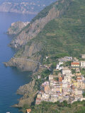 View Over Village of Riomaggiore, Cinque Terre, Unesco World Heritage Site, Liguria, Italy