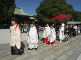 Wedding Ceremony, Procession, Meiji Shrine, Harajuku, Tokyo, Honshu, Japan