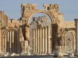 Qala'At Ibn Maan Castle Seen Through Monumental Arch, Archaelogical Ruins, Palmyra, Syria