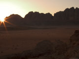 Sunset, Desert Scenery, Wadi Rum, Jordan, Middle East