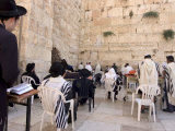 Praying at the Western (Wailing) Wall, Old Walled City, Jerusalem, Israel, Middle East