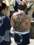 Girl with Shiva Tattoo on Back, Sensoji Temple, Asakusa, Japan