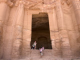 Tourists at the Door of the Monastery, Petra, Unesco World Heritage Site, Wadi Musa (Mousa), Jordan