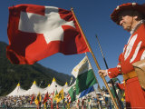 Flag Throwing, Unspunnen Bicentenary Festival, Interlaken, Jungfrau Region, Switzerland