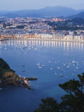 San Sebastian Bay at Night, Basque Country, Euskadi, Spain