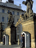 Two Guards in Front of the Gate to Prague Castle, Hradcany, Czech Republic