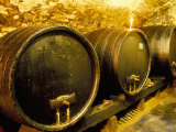 Buy Wooden Kegs for Ageing Wine in Cellar of Pavel Soldan in Village of Modra, Slovakia at AllPosters.com
