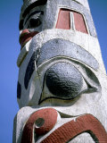 Detail of Totem Pole, Queen Charlotte Islands, British Columbia (B.C.), Canada