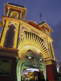 Buy Exterior of Luna Park Entrance Illuminated at Twilight, St. Kilda, Melbourne, Victoria, Australia at AllPosters.com