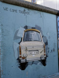 A Trabant Car Painted on a Section of the Berlin Wall Near Potsdamer Platz, Mitte, Berlin, Germany