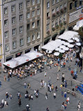 View Over Cafe from the City Hall, Marienplatz, Munich, Bavaria, Germany