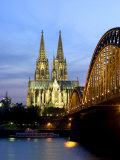 Cologne Cathedral, and Hohenzollern Bridge at Night, North Rhine Westphalia