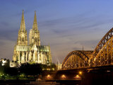 Cologne Cathedral, and Hohenzollern Bridge at Night, North Rhine Westphalia