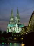 Cologne Cathedral, and Hohenzollern Bridge at Night, North Rhine Westphalia