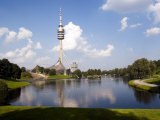 Olympiapark (Olympic Park) and the Olympiaturm (Olympic Tower), Munich, Bavaria, Germany