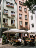 People Sitting at an Outdoor Restaurant by the Fish Market in the Old Town, North Rhine Westphalia