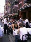 People Sitting at an Outdoor Restaurant, Little Italy, Manhattan, New York State