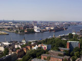 A View Over the City and Port from Michaeliskirche, Hamburg, Germany
