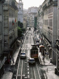 Traffic in the Baixa Area, Lisbon, Portugal