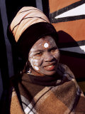 Portrait of a Woman with Facial Decoration, Cultural Village, Johannesburg, South Africa, Africa