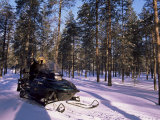 Buy Woman Driving Snowmobile Near Lulea, Lapland, Sweden, Scandinavia at AllPosters.com