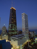 The John Hancock Center on Left, and the Old Water Tower in Low Centre, Chicago