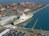 Buy Container Terminal and Cargo Ship, Salerno, Campania, Italy, Mediterranean at AllPosters.com