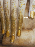 Detail of the Hand of a Stucco Seated Buddha Statue, Sukhothai Historical Park, Sukhothai