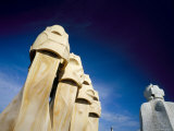 Gaudi Architecture, Chimneys, Casa Mila, La Pedrera, Barcelona, Catalonia, Spain