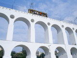 Santa Teresa Bondinho (Tram) Travelling Over a Bridge, Rio De Janeiro, Brazil, South America