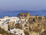 People Gathering to Watch the Sunset, Oia Village, Oia, Santorini (Thira), Cyclades Islands, Greece