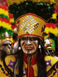 Portrait of a Tobas Warrior, the Devil Dance (La Diablada), Carnival, Oruro, Bolivia, South America