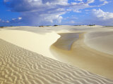 Sandy Dunes Near Lagoa Bonita (Beautiful Lagoon) at Parque Nacional Dos Lencois Maranhenses, Brazil