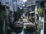 Narrow Waterway Between Houses, Ho Chi Minh City (Formerly Saigon), Vietnam, Indochina