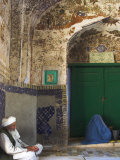 Pilgrims in the Hallway, Sufi Shrine of Gazargah, Herat, Herat Province, Afghanistan