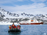 Tourists in Zodiac from Ice-Breaker Tour Ship, Spitsbergen, Norway