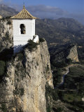 Bell Tower in Village on Steep Limestone Crag, Guadalest, Costa Blanca, Valencia Region, Spain