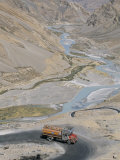 Truck Climbing Lachalang Pass, out of Valley of Zanskar River, Ladakh, India