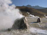 Buy Active Geysers on Geyserite Domes, El Tatio Geyser Basin on Altiplano, Atacama Desert, Chile at AllPosters.com