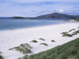 Walkers on Mheilein Beach of White Shell-Sand, Sound of Scarp, North Harris, Western Isles
