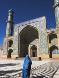 Lady Wearing a Blue Burqua Outside the Friday Mosque (Masjet-E Jam), Herat, Afghanistan