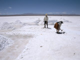 Hand-Working in Colchani Salt Pans, Salar De Uyuni, Salt Flat, Southwest Highlands, Bolivia
