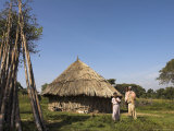 Oromo Family Outside Their House, Oromo Village Near Langano Lake, Rift Valley, Ethiopia, Africa