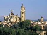 View to Cathedral from North, Segovia, Castile and Leon, Spain