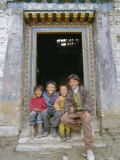 Buy Group of Children from Village, Chedadong, Tibet, China at AllPosters.com